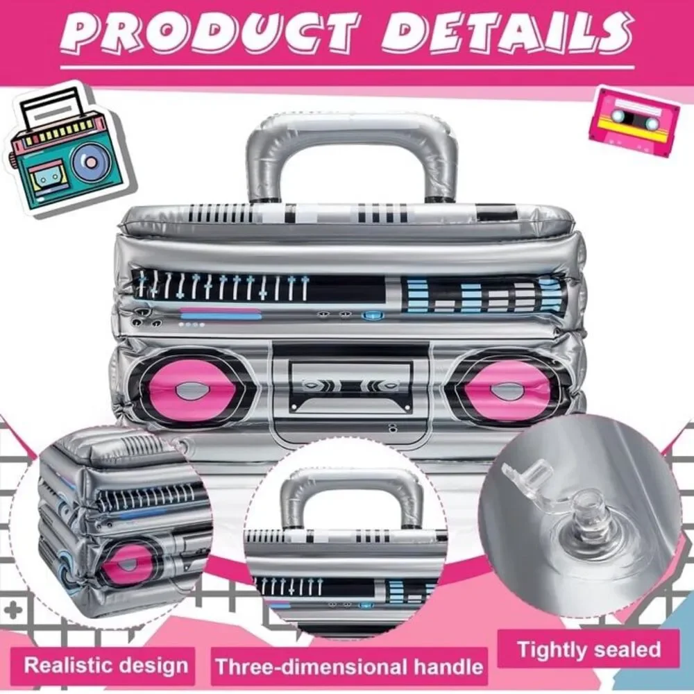 Inflatable Boom Box Beverage Cooler 80s 90s Retro Hip Hop Brand new with the lid